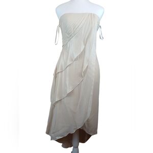 David's Bridal Elegant Cream Strapless Dress Preloved Size 2